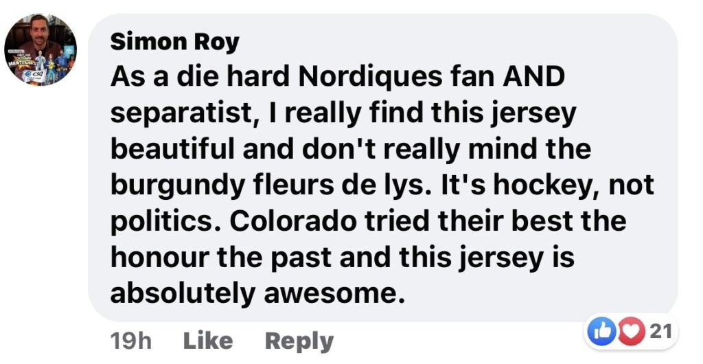 Avalanche's reverse retro jersey pays homage to Nordiques - Mile